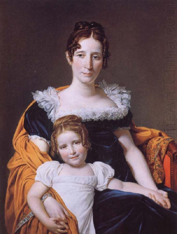 Jacques-Louis David Portrait of the Vicomtesse Vilain XIV and her Daughter oil painting picture